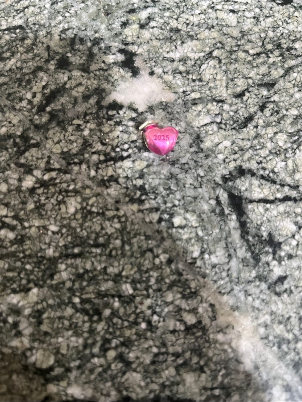 Pandora Pink Heart Charm Graduation Accent with 2025 Detail